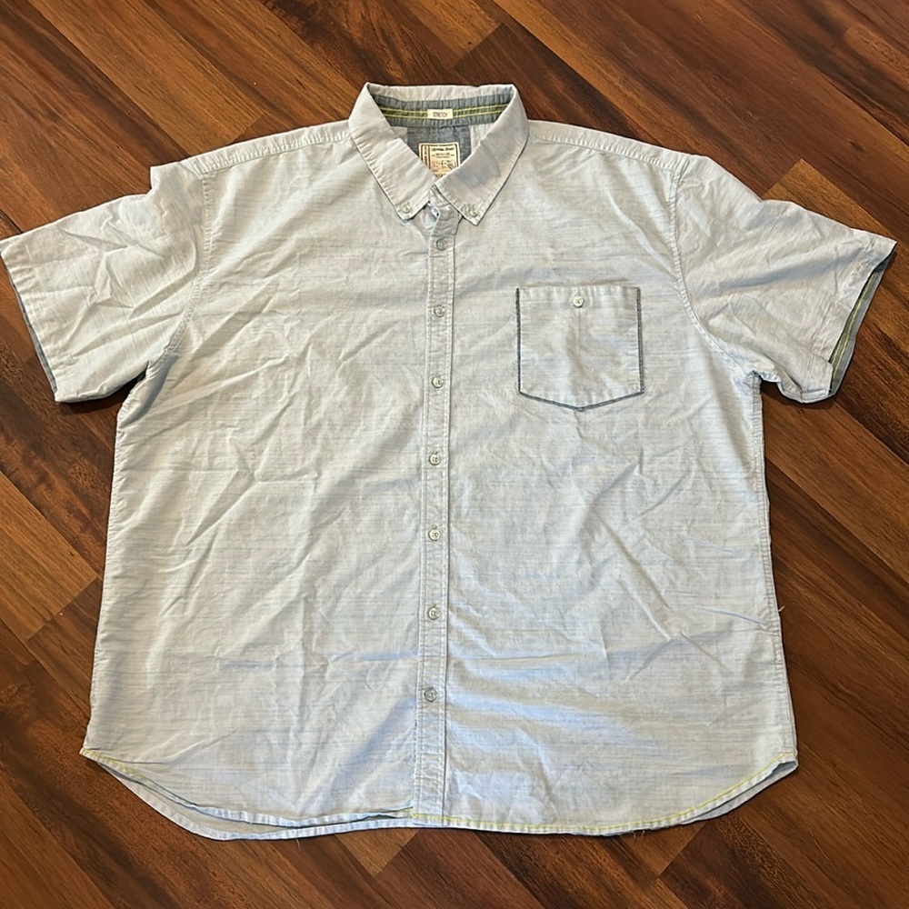 Colours Alexander Julian Light Blue Short Sleeve Button Down Shirt 4XL